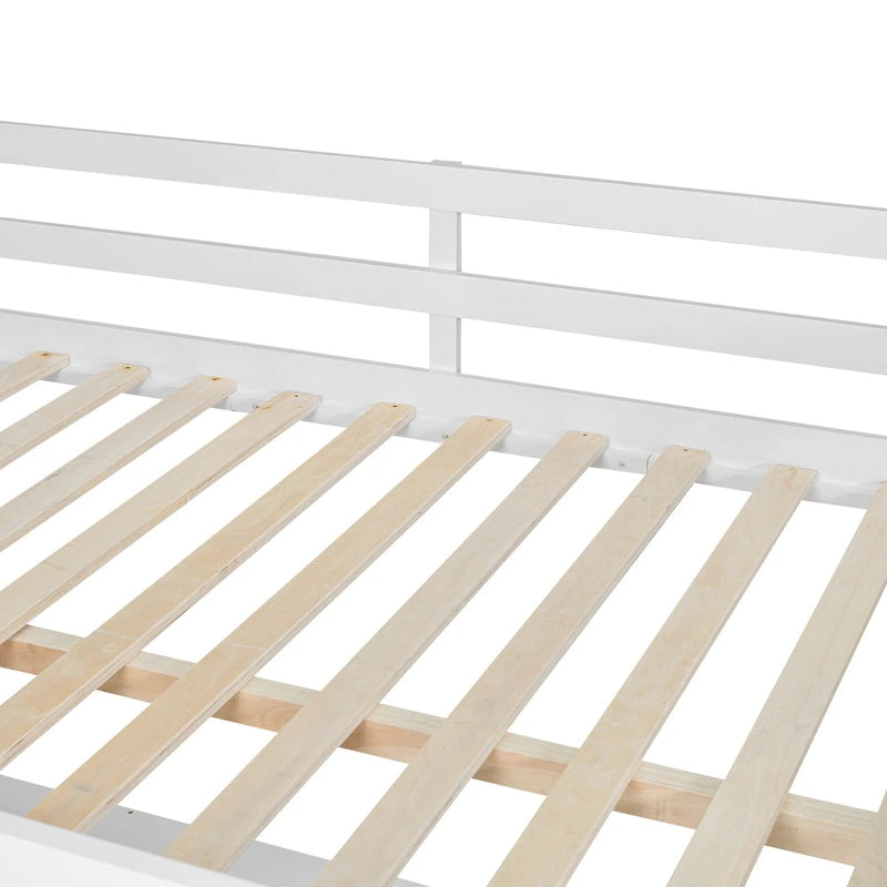 Letto a soppalco full size con scrivania a U
