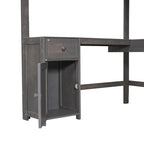 Letto a soppalco full size con scrivania a U