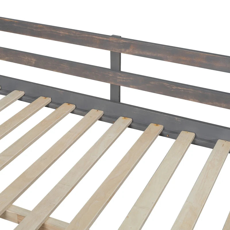 Letto a soppalco full size con scrivania a U